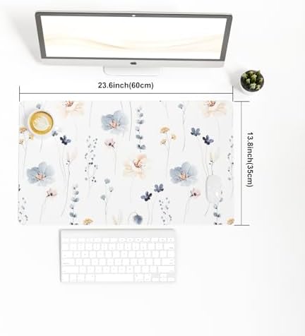 QIYI PU Leather Large Mouse Pad, Waterproof Desk Mat, 23.6" x 13.8", Sprigs - Image 7