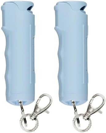 SABRE Pepper Spray with Fast Flip-Top Safety & Snap‑Clip Keychain for Self Defense - Maximum Police Strength OC with UV Marking Dye, 10‑Sec. Spray, 14-ft Range, Finger Grip, Made in USA, 0.54 fl oz by SABRE