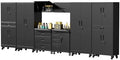 Black Garage Storage Cabinets System 8 PCS Workshop Set with Drawers Locking Heavy Duty Rolling Cart with Adjustable Shelves Garage Tool Workbench Cabinets 8 PCS167 by FLIXELIO