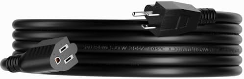 Skrizcable 16/3 10 FT Outdoor Extension Cord Waterproof, Black Power Cord by Skrizcable