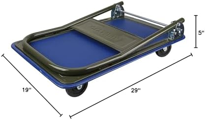 Olympia Tools Foldable Push Cart Dolly - 300 Lb. Capacity Heavy Duty Platform Truck with 360° Swivel Wheels - Black - Image 6