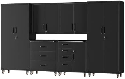 6-Piece Garage Storage Cabinets System Heavy Duty Workshop Set by FLIXELIO