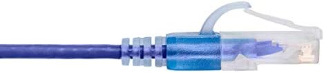 Monoprice SlimRun Cat6A Ethernet Patch Cable - Snagless RJ45 UTP Pure Bare Copper Wire 10G 30AWG 2ft Purple 10-Pack - Image 4