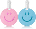 Preppy Smile Luggage Tags for Suitcases, 2Pcs Silicone Labels by Unknown