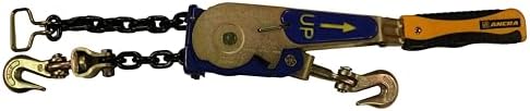 ANCRA CARGO, 5/16" to 3/8" EZ Binder, Ratcheting Chain Tensioner, High-Strength Steel, Electro Zinc Plating, Extra-Long Molded Grip Handle, Swivel Grab Hooks, 5400 lbs Working Load Limit by AncraCargo
