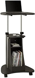 Techni Mobili Adjustable Height Rolling Laptop Cart with Storage, Graphite by TechniMobili
