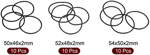 MECCANIXITY Nitrile Rubber O-Rings 50mm 52mm 54mm OD 46mm 48mm 50mm ID 2mm Thick Seal Gasket, Black 30in1 Set - Image 3