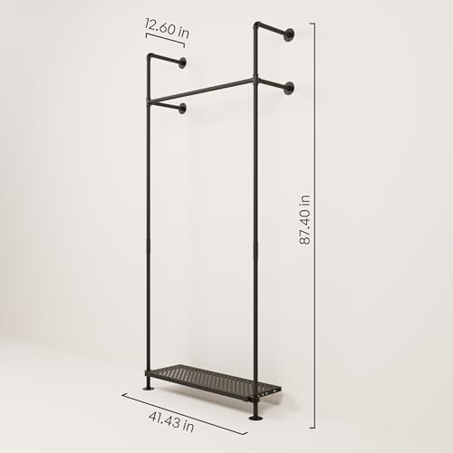 pamo Wall Mounted Clothing Rack with Metal Sheves – 41" W × 87" H, 309 lbs - Image 2