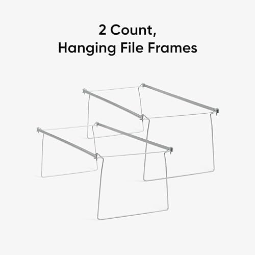 Smead Frames, Hanging File, Heavy Duty Steel Letter Size, Adjustable 23"-27" Rails, 2-Pack Gray, Converts Drawers to Hanging Folder Storage, for Office Home Classroom Organization - Image 3