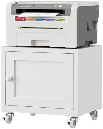 Small Printer Stand with Storage, Mobile Printer Cart for Home Office by LVSTEEL