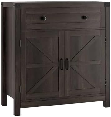 HOSTACK Kitchen Storage Cabinet, Farmhouse Coffee Bar Cabinet, Dark Brown by HOSTACK