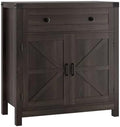 HOSTACK Kitchen Storage Cabinet, Farmhouse Coffee Bar Cabinet, Dark Brown by HOSTACK
