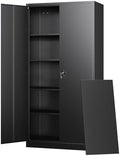 Letaya Metal Garage Storage Cabinets with Lock Door and Adjustable Shelves, Steel Tool Cabinets for Home,Office,Warehouse Organisieren (Black, 72" H) by LetayaMetalCabinets