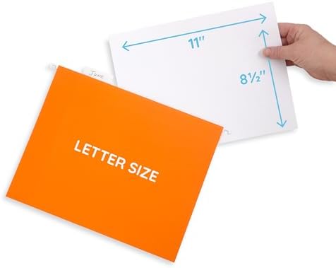 Blue Summit Supplies 25 Hanging File Folders, Letter Size, Orange - Image 4