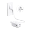 1.5FT Short Extension Cord, 3 Prong Right Angled Plug with 3 Outlets, White by NUTICT
