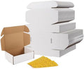 RLAVBL 75 Pack 6x4x2 Small Shipping Boxes, White Corrugated Cardboard Mailer Box for Packing, Mailing, Business by RLAVBL