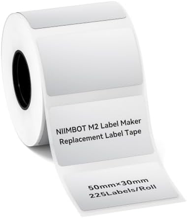 NIIMBOT M2/M3 Thermal Transfer Labels 1.97''x1.18'', Silver by NIIMBOT%C2%AE