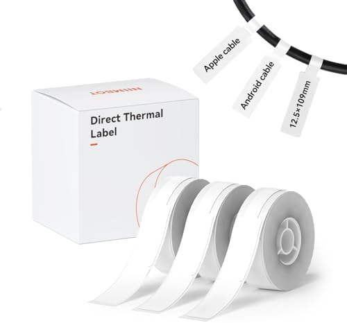 NIIMBOT White Cable Label Maker Tape for D110/D11/D101 Label Maker by NIIMBOT%C2%AE