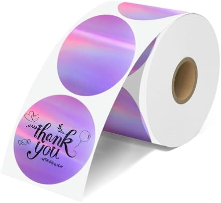 JOYIT 2'' Pink Holographic Thermal Labels - 400pcs Thermal Printer Labels by JOYIT
