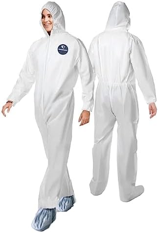 Medical Nation Hazmat Suits Disposable | 25 Pack | Protective Coveralls with Attached Hood and Boots | Heavy Duty Full Body Painters Suit for Adults - Breathable & Water Resistant | Extra Large - Image 6