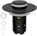 Universal Bathroom Sink Drain Stopper Hair Catcher, Matteblack by Greatcomfortathome
