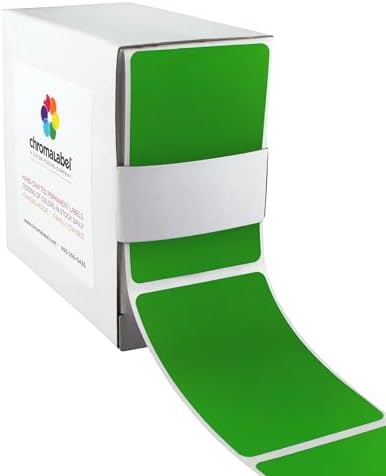 ChromaLabel 2 x 3 Inch Green Rectangle Labels, Writable, 250/Box by ChromaLabel