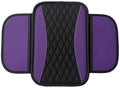 Car Center Console Cover, Patchwork Leather Center Console Covers for Cars, Waterproof Comfortable Car Armrest Seat Box Cover Protector, with 2 Side Storage Bag, Universal for Cars (Purple) by Unknown