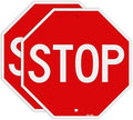 T&R (2 Pack) Stop Sign Street Road Sign 12 x 12 Inches, Rust Free .040 Aluminum Reflective, Weather Resistant, Waterproof, Fade Resistant, 2 Pre-drilled Holes by TR