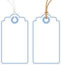 Anwyll Gift Tags with String - 100Pcs Blue Gift Bag Tags Personalized White Blank Hanging Paper Label Tag for Baby Shower Birthday Party Wedding Christmas Favor Present by Anwyll