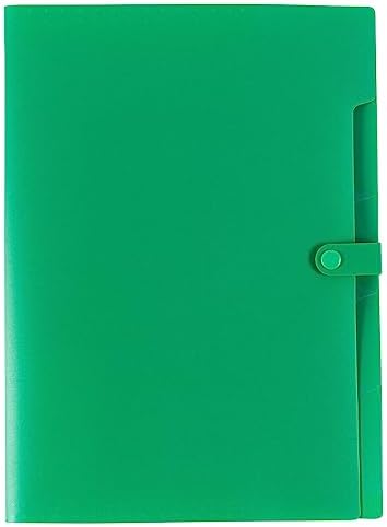 JAM PAPER Slim Expanding File Folder - 5 Pocket Plastic File Folder – Snap Closure - 9 x 11 1/2 - Green - Sold Individually - Image 2