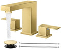 Cobbe Bathroom Faucet 3 Hole, Brushed Gold Bathroom Sink Faucet Widespread by Cobbe