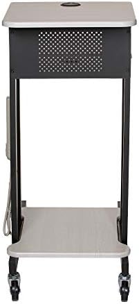 OEF Furnishings Presentation Cart and Stand, OEFPRC200, Steel Frame, Ivory Woodgrain - Image 6