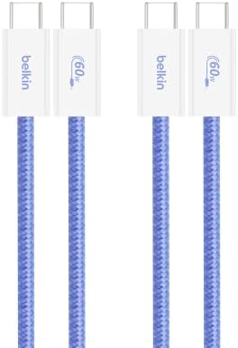 Belkin USB C to USB C 60W Braided Cable 2 Pack, 3.3ft iPhone Charger Cord by Unknown