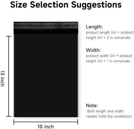 Black Shipping Bags, Self-Seal Poly Mailers 10x13 Inch, 100 Pack - Image 3