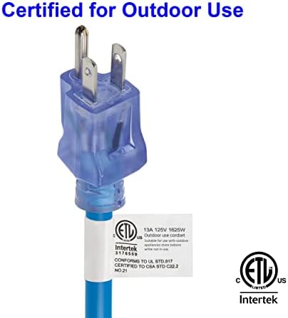 Clear Power 16 Gauge 3Prong Cords (16/3-3 Prong Grounded Plug, Blue, 15 ft) - Image 7