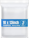 100Pcs 10"x13" Thick 3Mil Clear Reclosable Zip Seal Lock Plastic Poly Bags by Macoota