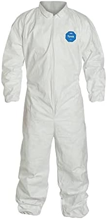 DuPont Tyvek 400 Disposable Protective Coverall with Elastic Wrists and Ankles, White, 4X-Large, 6-Pack by DuPontPersonalProtection