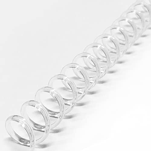 Binditek 50 Pack Plastic Spiral Binding Coils, 6mm(1/4"), 30 Sheet Capacity, 4:1 Pitch, Clear, 48Loops, for Letter Size, for Students and Coworkers by Binditek