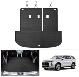 Cargo Mat for Hyundai Palisade 2020-2024 2025, All Weather Cargo Liner for Palisade Accessories Seat Back Cover Trunk Mat with Backrest Mat, Heavy Duty Car Mats, Car Accessories by cartist