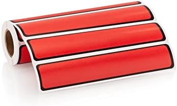 Carstens Adhesive Sticker Labels, 5 3/8” x 1”, Binder Labels for 1” Ring Binder Spines, Red, Roll of 200 by Carstens
