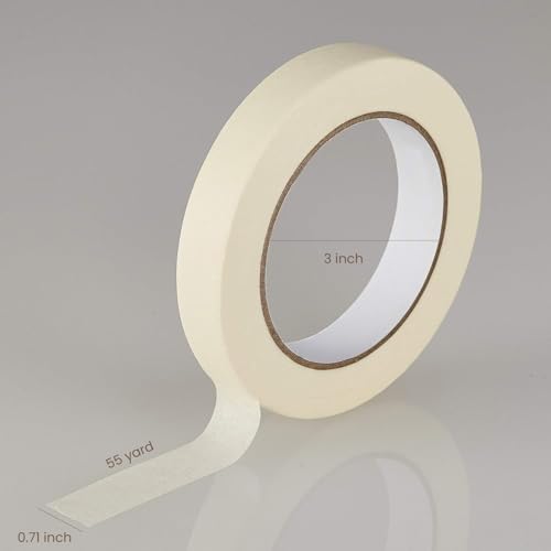 Lichamp Masking Tape 30 Pack General Purpose Beige White Color, 0.75 inch x 55 Yards x 10 Rolls (550 Total Yards), for Painting, Home, Office, School Stationery, Arts, Crafts etc. (3004) - Image 4