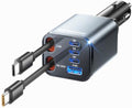 SUPERONE Retractable Car Charger, 6-Port [Ultra-Compact] Car Charger USB C by SUPERONE