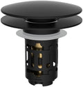 Hibbent Upgraded 3 in 1 Bathroom Sink Drain Strainer, Pop Up Sink Stopper with Big Push Cap, Anti-Clogging Metal Filter Basket,Sink Plug with Hair Catcher for 1.1''~2.36'' Basin, Matte Black by Hibbent