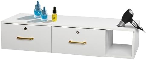Winado Wall Mount Styling Salon Station for Hair Stylist, Salon Cabinet by Winado