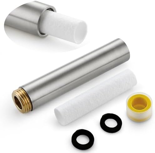 4" Showerhead Extension Arm w/PP Filter Cartridge, 4 Inch 304 Stainless Steel Brushed Nickel Shower Arm Extender, Traps Sediment & Rust, Prevents Clogging, Extends Showerhead Life Hard Water Area by TRIPHIL