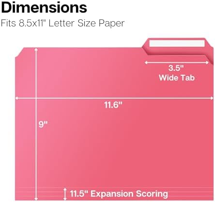 Dunwell Plastic File Folders, 1/3 Tab, Letter Size Documents, 6 Pack - Image 5