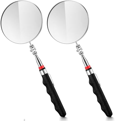 Copkim 2 Pcs Telescoping Inspection Mirror Mechanics Mirror,85mm,Black by Copkim