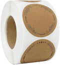 500Pcs 2" Brown Round Canning Labels with Wreath Designs by Unknown