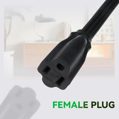 EP 6 Ft Heavy Duty Appliance Extension Cord 14 AWG 3-Prong Flat Plug, Black - Image 5