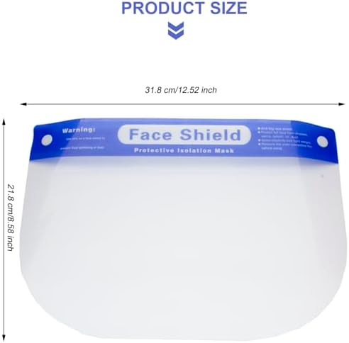 10 Pcs Face Shield Mask, Anti-Fog Clear Full Face Protection Shield, Reusable Plastic PPE Face Protection with Elastic Headband for Dental, Work & Daily Use - Image 3